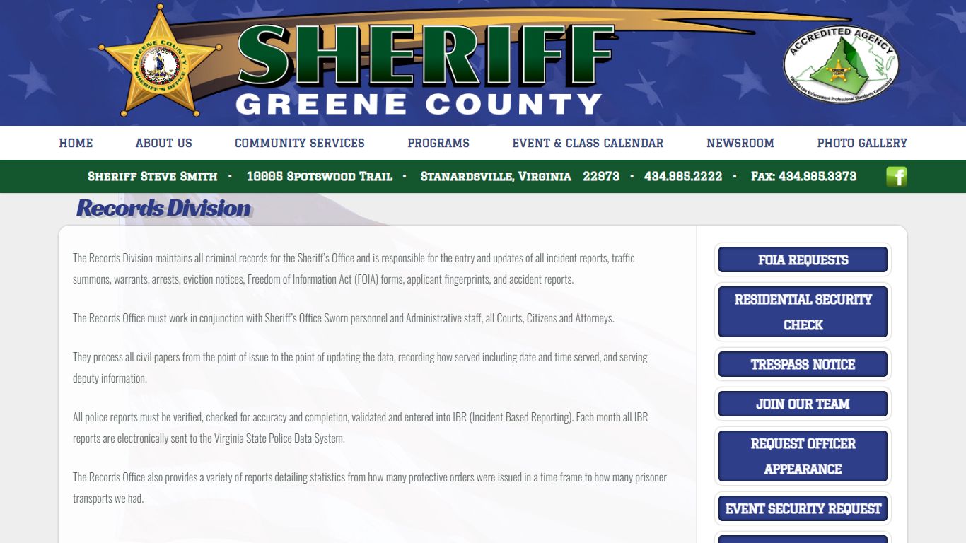 Records Division - Greene County Sheriff's Office